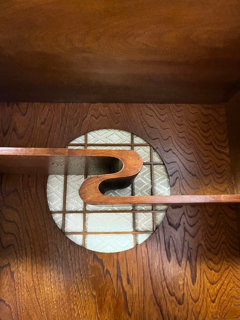 茶箪笥　欅　ケヤキ　和風収納棚 ガラス扉付き　アンティーク風　高さ約150㎝