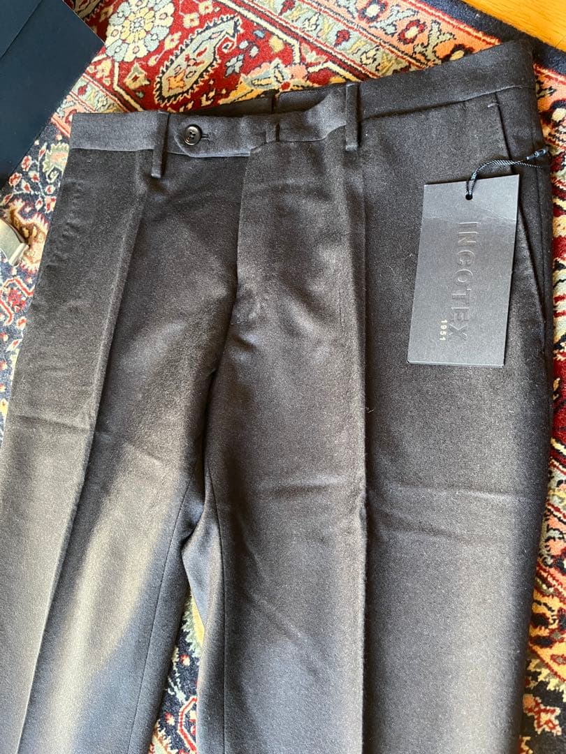 新品未使用/INCOTEX/起毛スラックス/インコテックス/ネイビー46