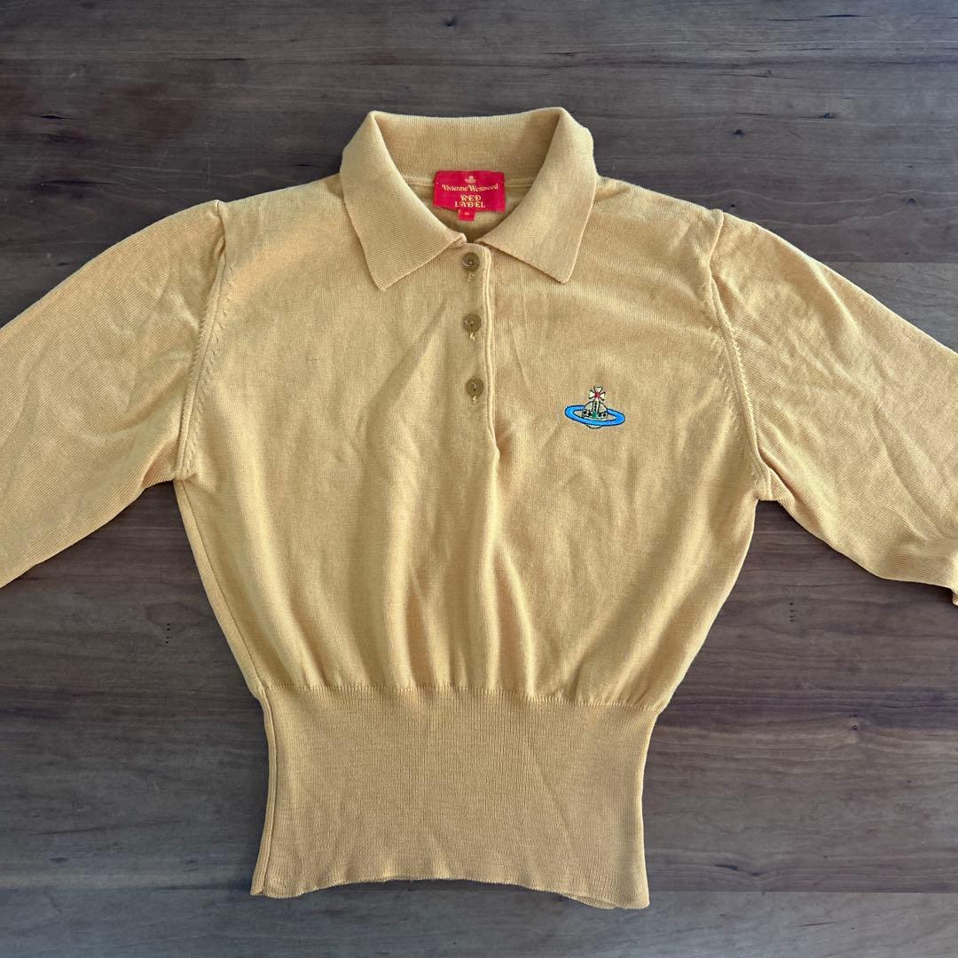 ヴィヴィアンウエスウッドレッドレーベル　オーヴ刺繍ポロニット