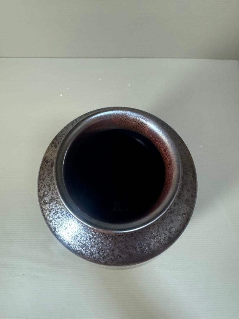 2285 藤井朱明作　天目白光　花瓶　未使用