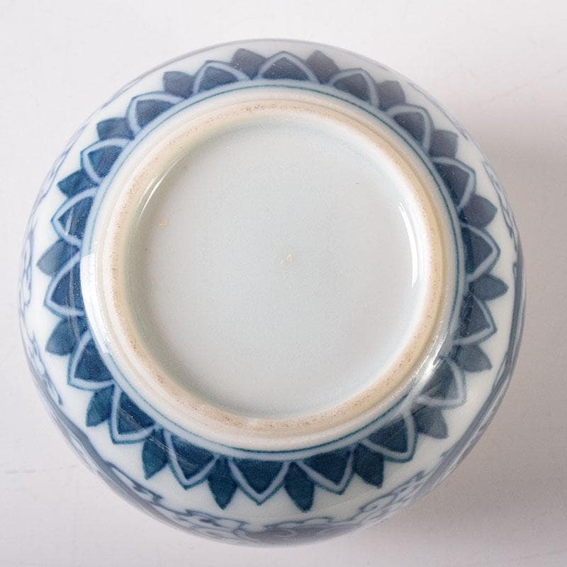 茶道具　湖東焼　染付　山水文　茶入　茶壺　時代箱　V　7661