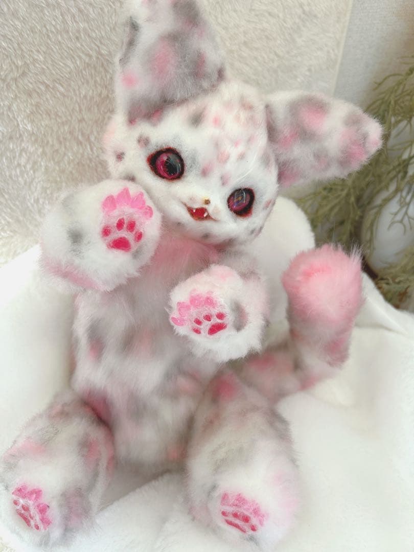 コ*ア様 ハンドメイド　アートドール　ふわふわ　ヒョウ　トラ　ネコ　妖精　幼獣