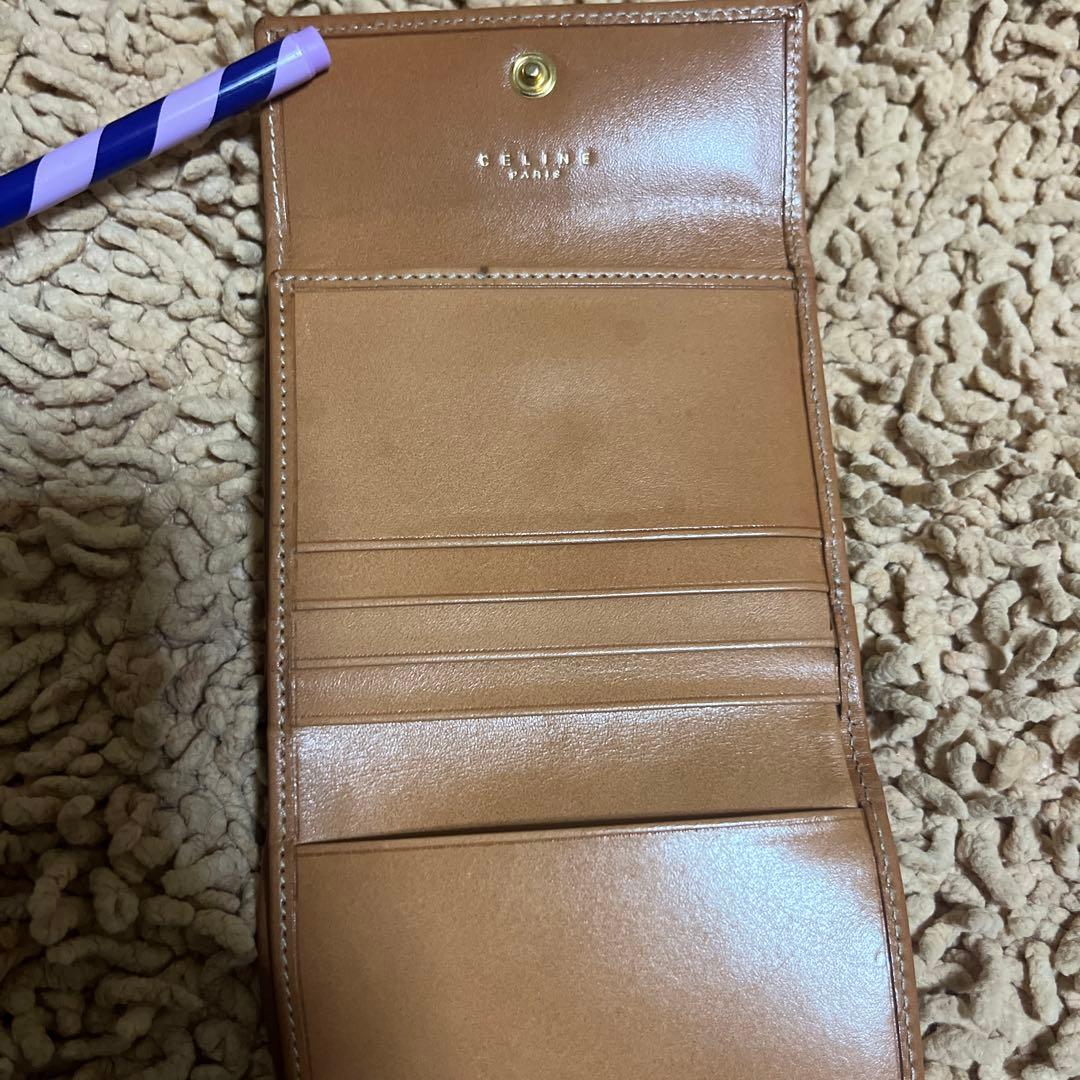 専用オールドセリーヌ　がま口三つ折り財布　ブラウン　マカダム　PVC コンパクト