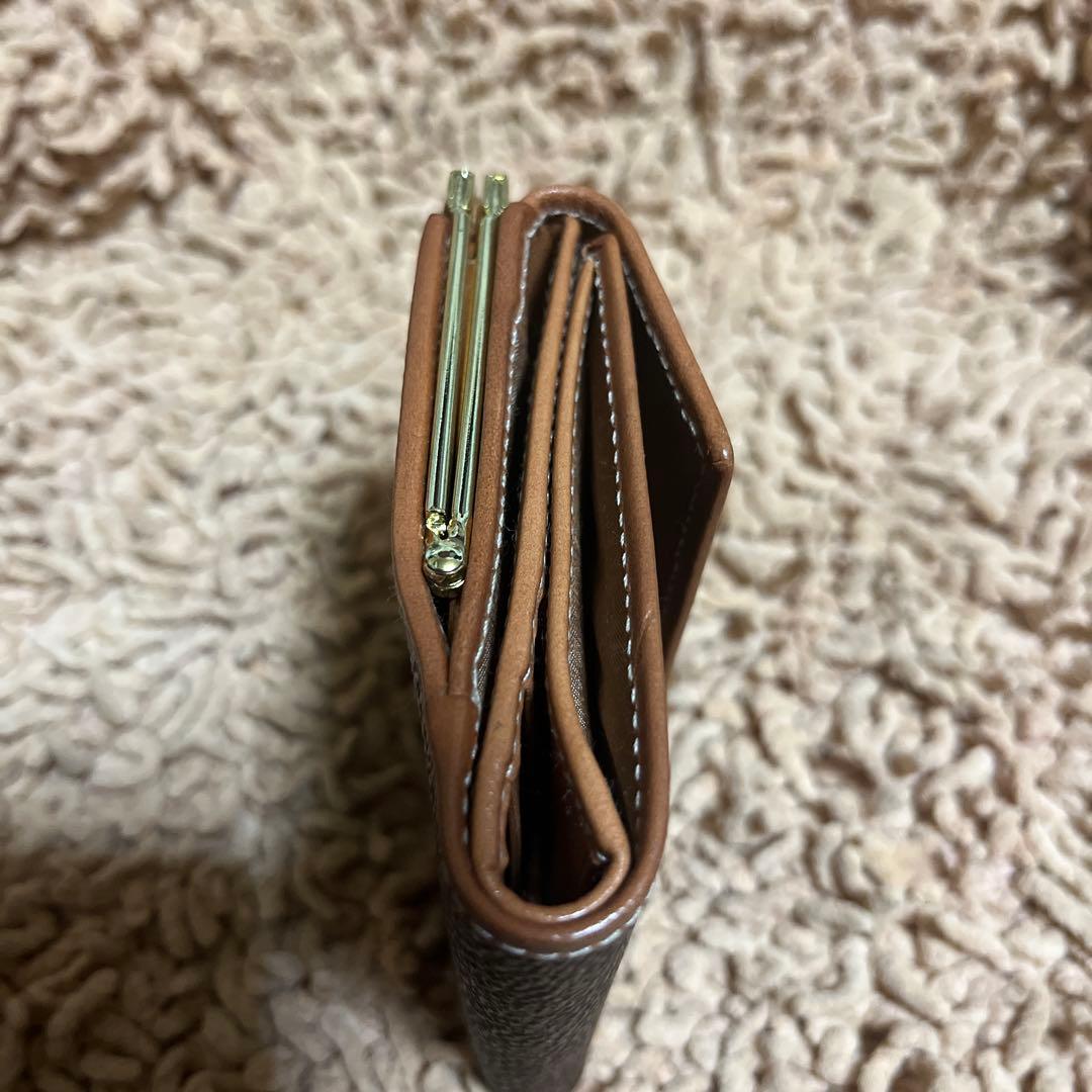 専用オールドセリーヌ　がま口三つ折り財布　ブラウン　マカダム　PVC コンパクト