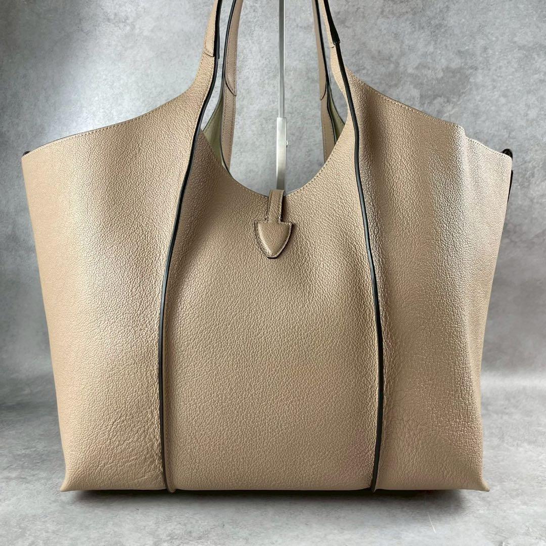 り*号様 【極美品】TODS タイムレス トートバッグ ベージュ ポーチ付き