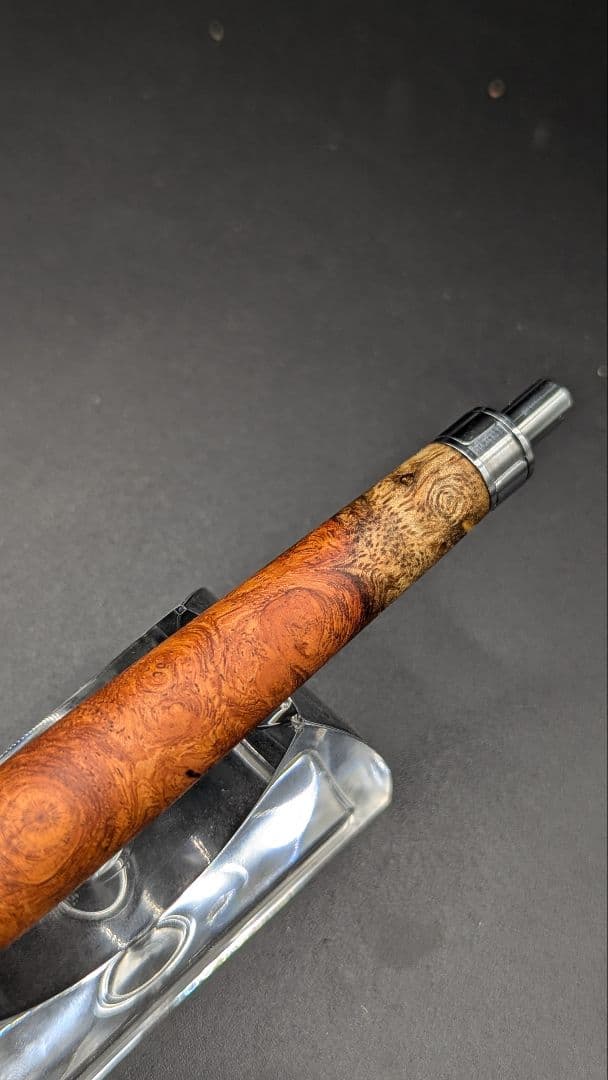 239ペン工房翌檜　花梨　源平　紅白　瘤杢　木軸シャーペン　木軸ボールペン