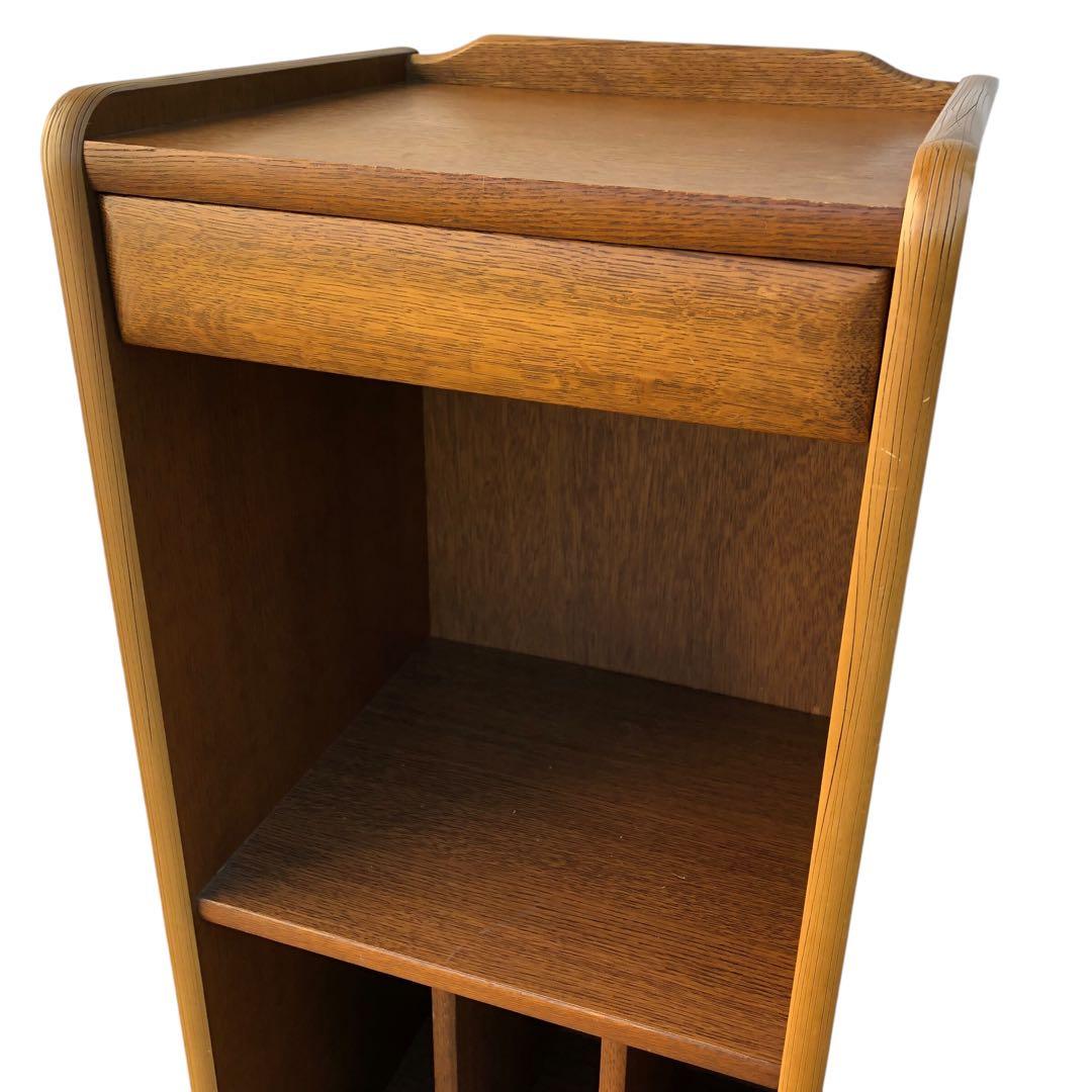 浜本工芸　楢（ナラ）無垢材　電話台　小物収納引き出し付き ハマモトコウゲイ