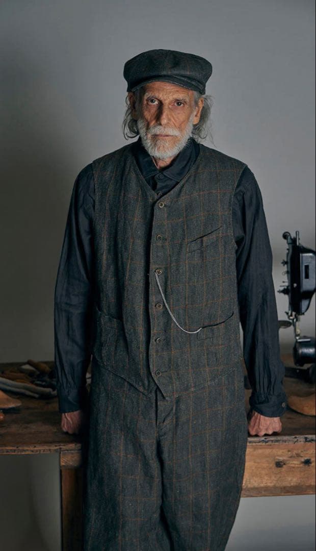 ナイジェル・ケーボン　コブラーベスト ヘンプチェック COBBLER VEST