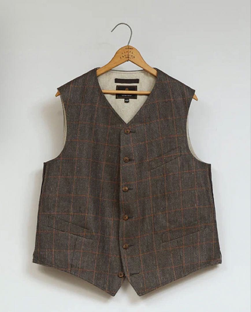 ナイジェル・ケーボン　コブラーベスト ヘンプチェック COBBLER VEST
