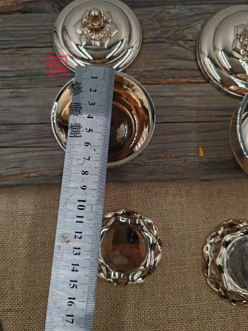 【修縁堂】密教法具古美術品 宝珠型 塗洒二器