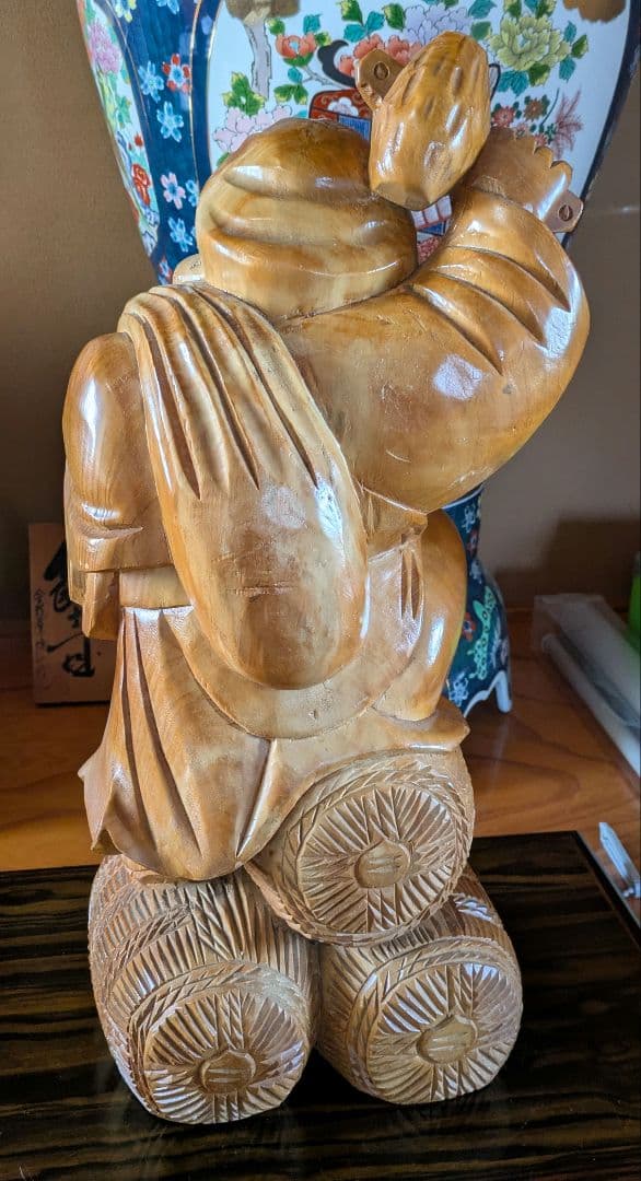 木製 笑顔の大黒像