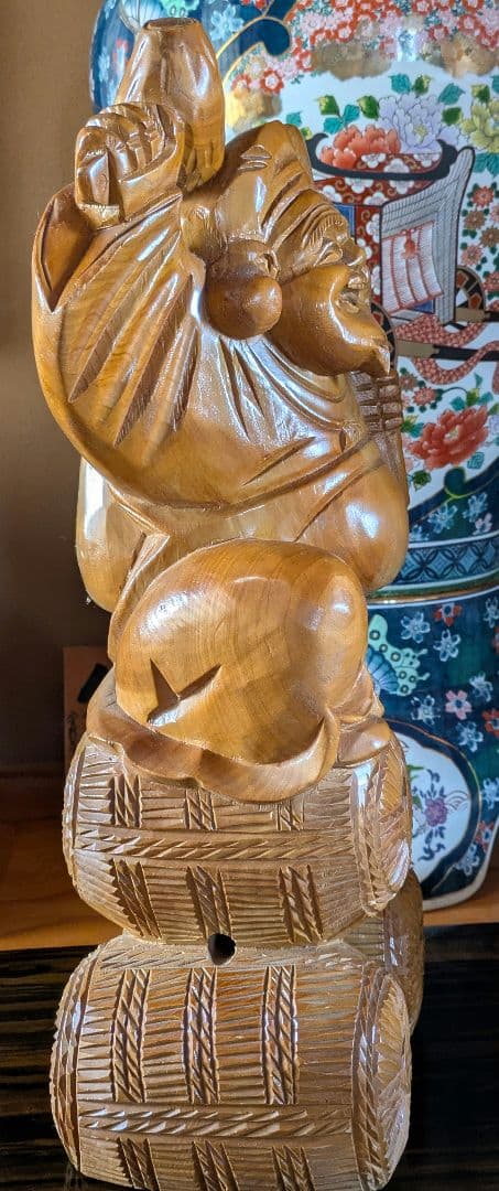 木製 笑顔の大黒像