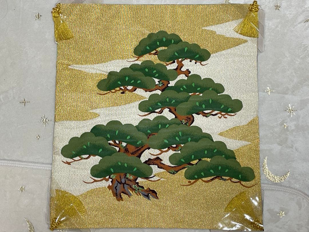 正絹　冨久紗　西陣綴れ織　純金箔　下がり藤