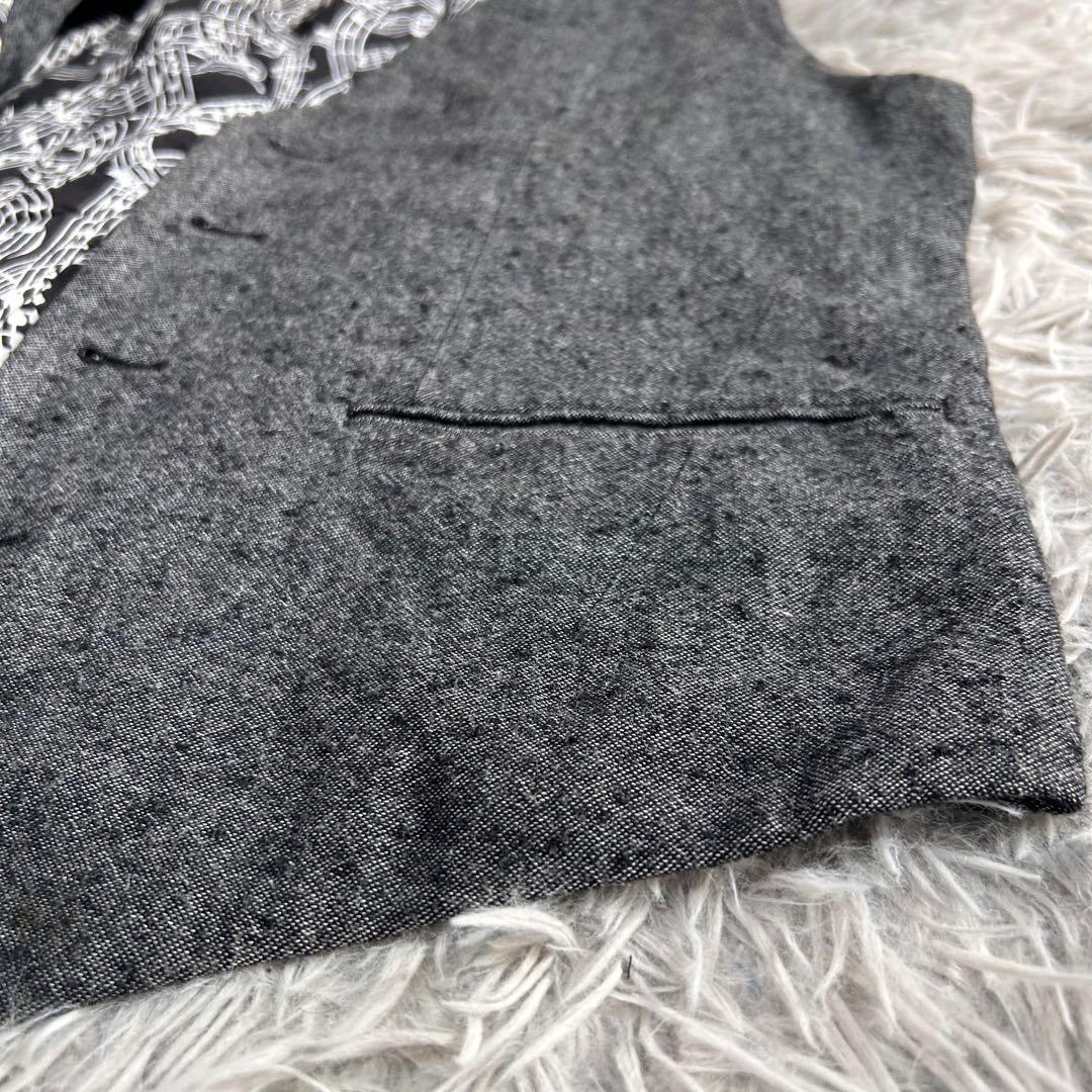 m6376【ナンバーナイン】ジレ ベスト 音符柄 3サイズ 日本製 ボイル生地