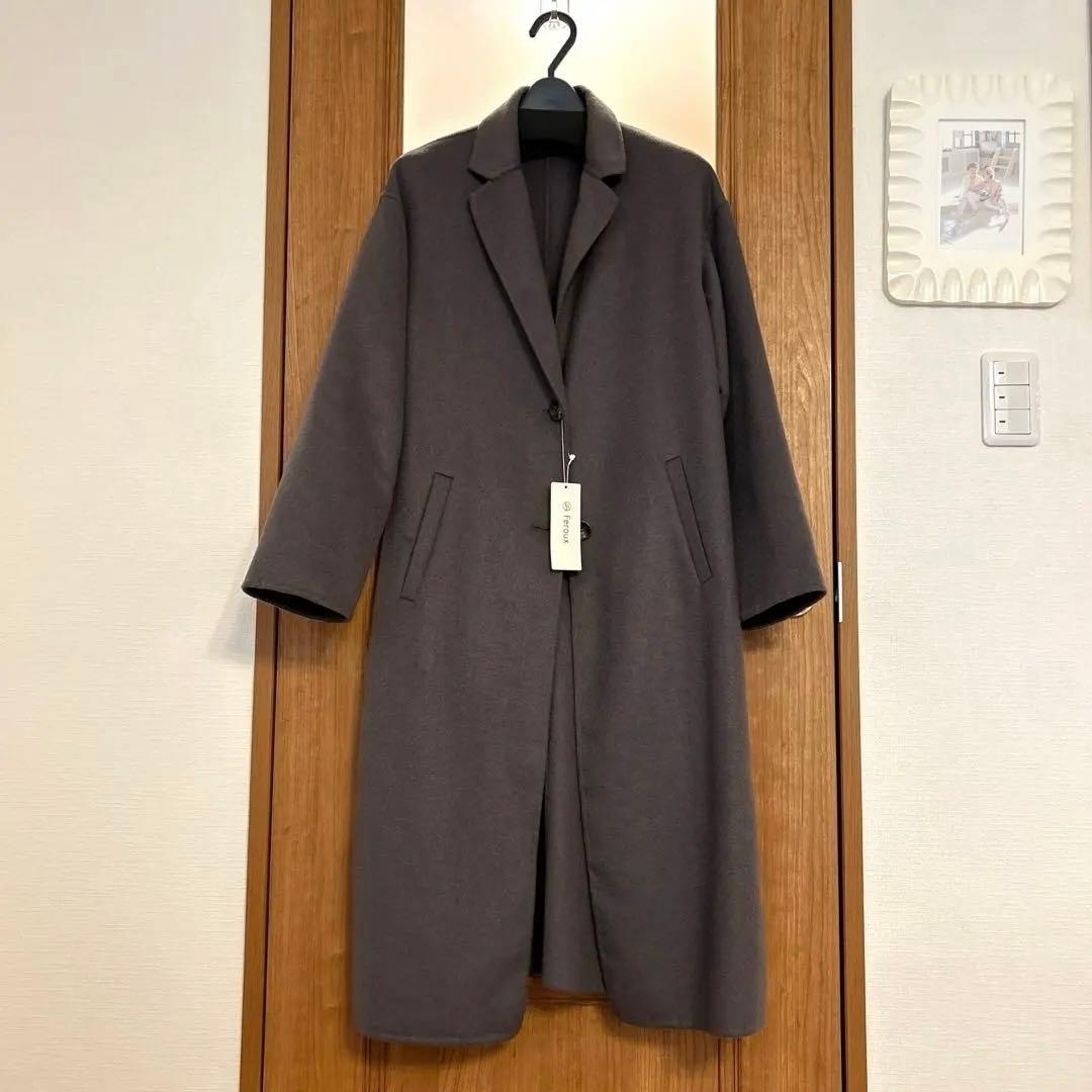 新品未使用‼️オンワード樫山　フェルウのウールグレーチェスターロングコート