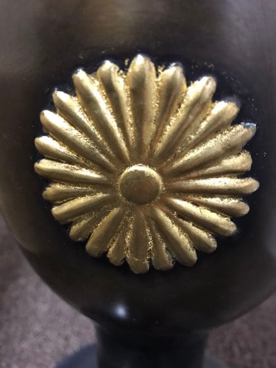 高級美術 菊紋 鋳銅製 花入 玄奥流 (高級木箱入)菊御紋