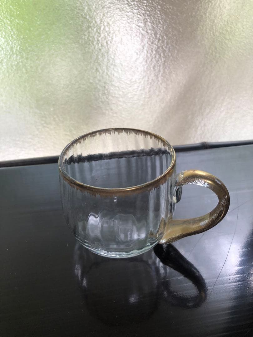 ◆216◆【希少】ドームナンシー DAUM NANCY　金彩縁ガラスカップ