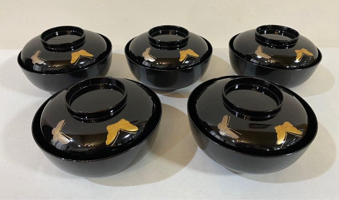 輪島塗　金蒔絵　お椀5客セット　茶道具　懐石道具