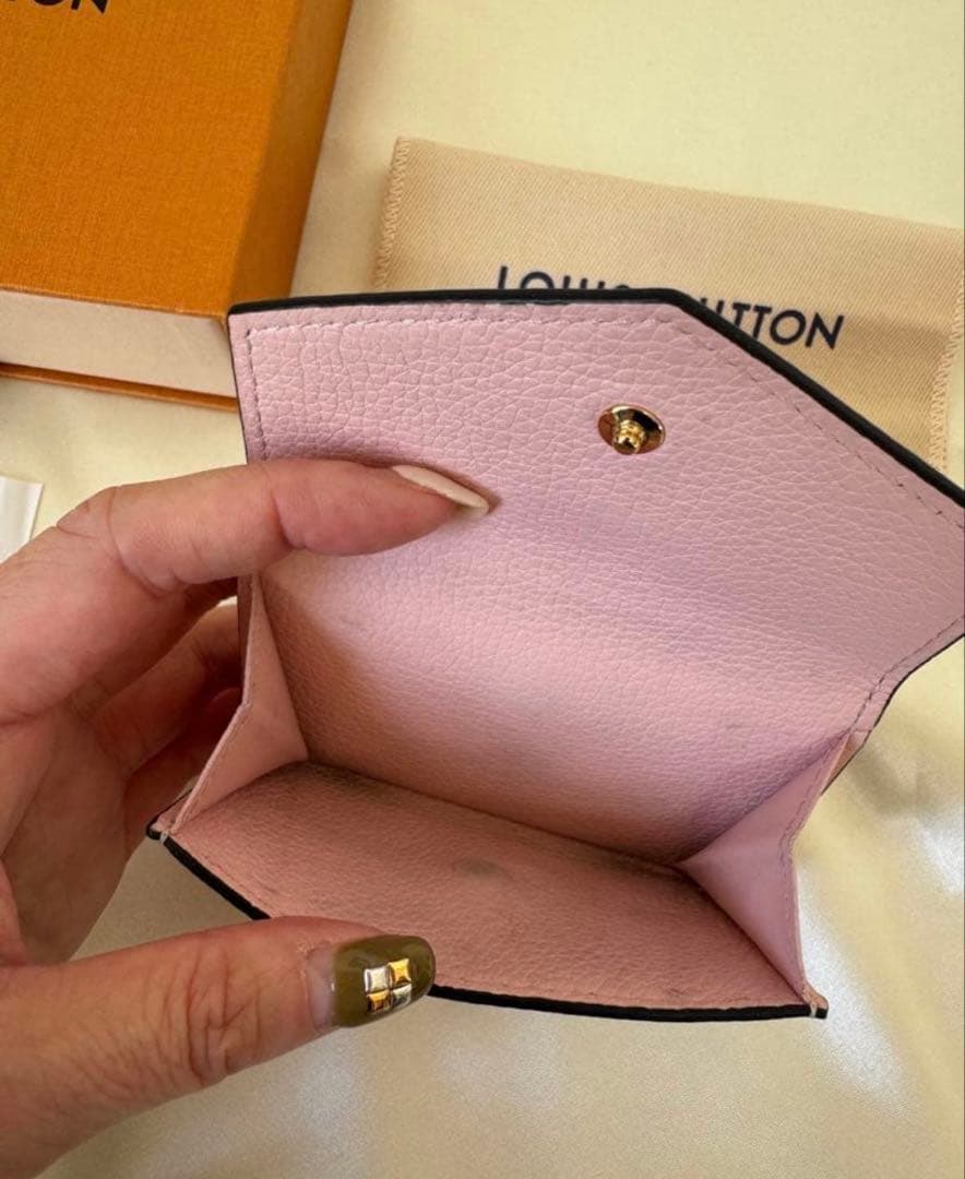 ロックミニ/LOUIS VUITTON 三つ折り財布アイボリーミニ財布