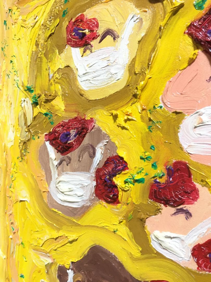 油絵　かわいい　絵　コロナ　雑貨　おしゃれ　絵　インテリア　アート　かわいい