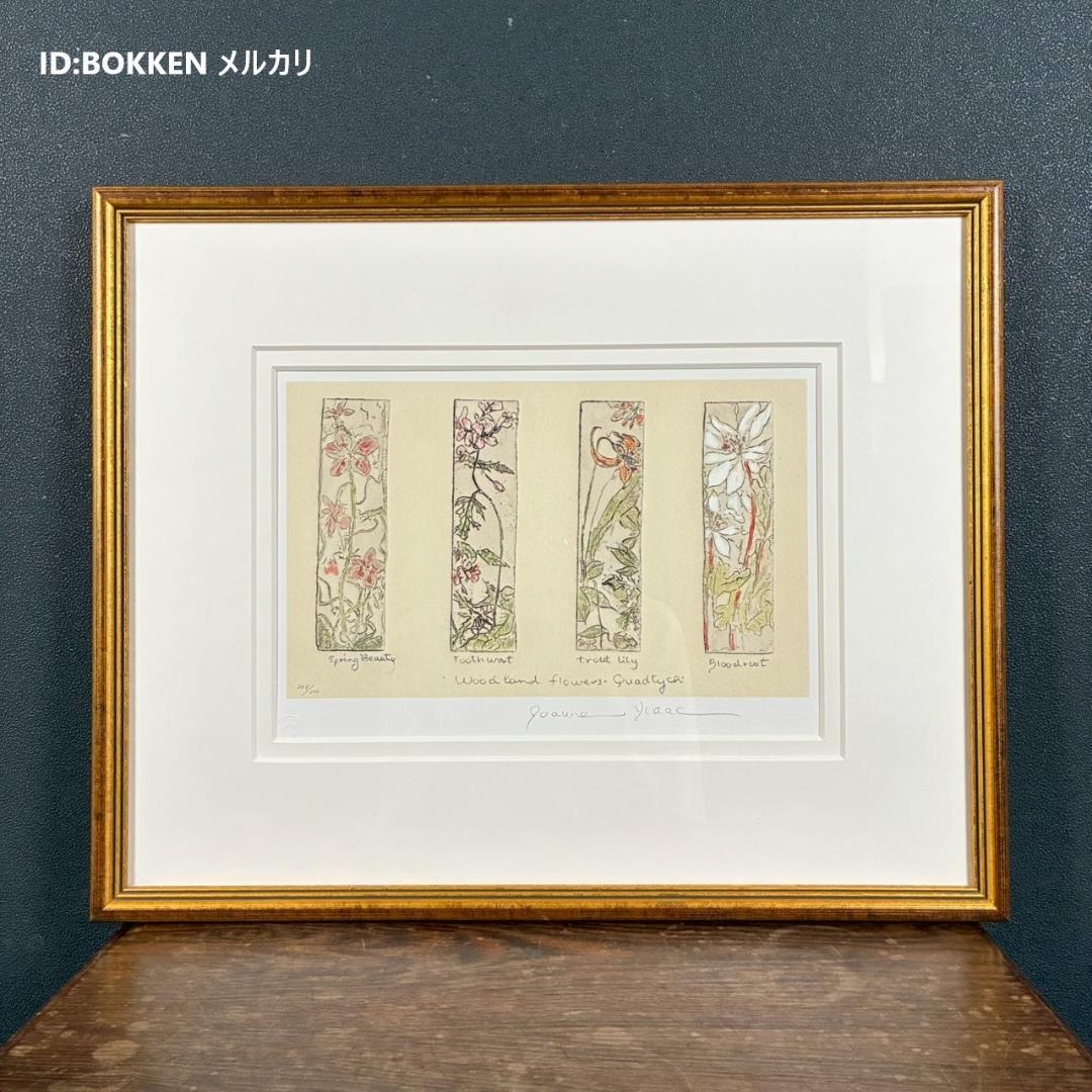 美品 ジョアン・アイザック「Wood～/森の花々」ジクレー 直筆サイン・保証書有