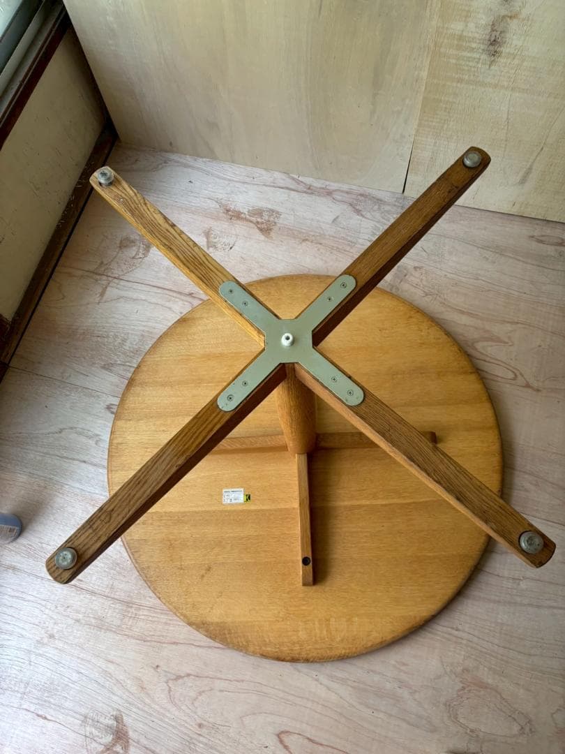 ②飛騨産業　キツツキ　円形テーブル　ダイニングテーブル　ヴィンテージ　インテリア