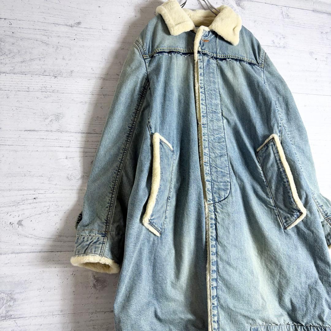 sacai 18AWリメイクボアデニムコート L相当