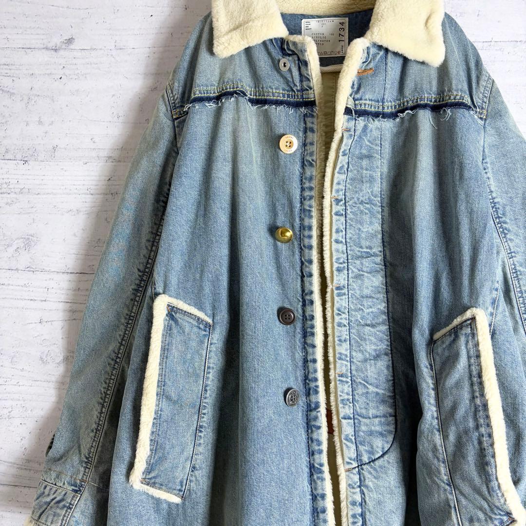 sacai 18AWリメイクボアデニムコート L相当