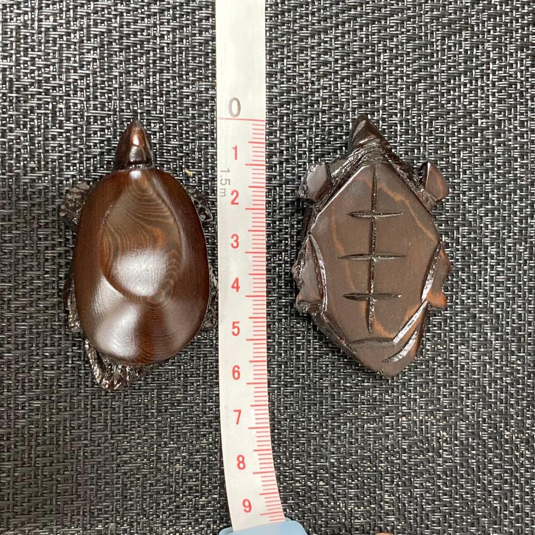 【希少】埋もれ木 埋もれ木細工 亀 箸置き 置きもの インテリア 拭き漆　セット