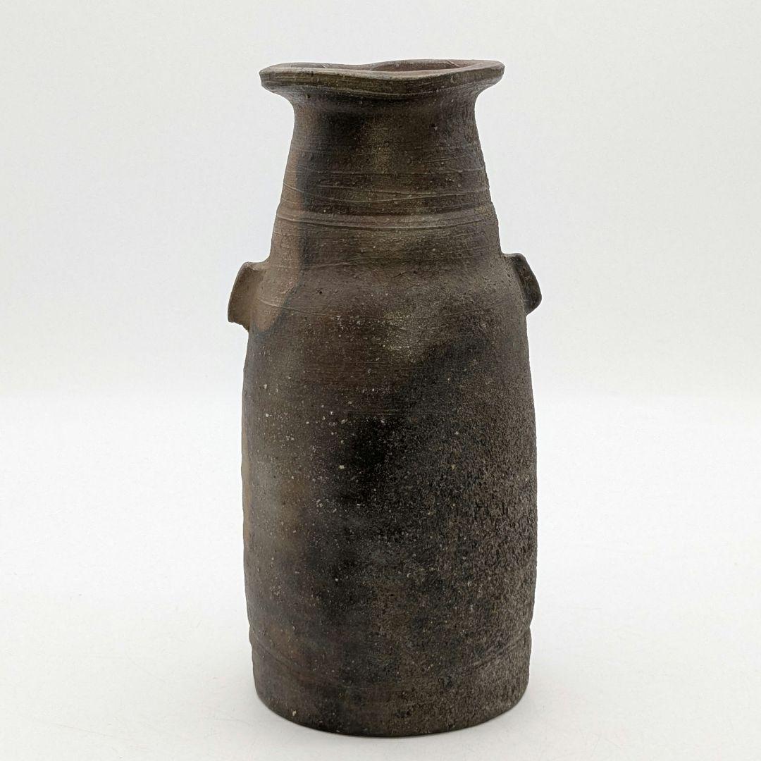 岡山県重要無形文化財 藤原建 備前焼 花入 合箱合布 花瓶 花器 フラワーベース