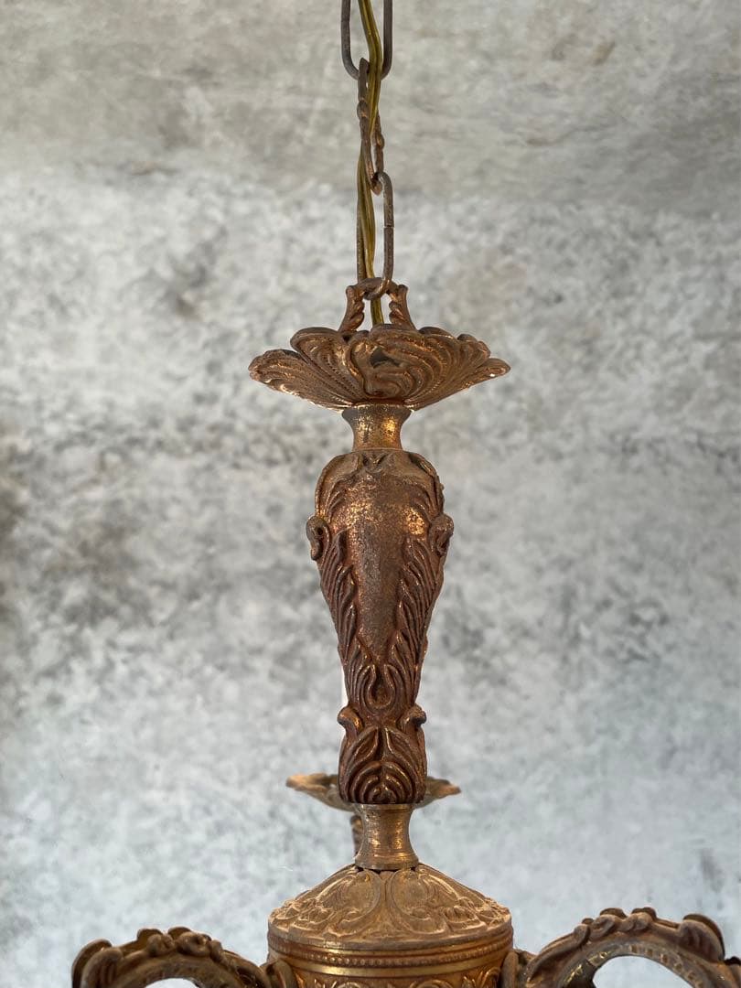 27. フランス アンティーク シャンデリア 3灯 キャンドル ライト 吊り下げ