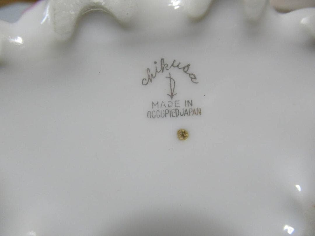 '47年頃日本製輸出品◆磁器製瀬戸ノベルティ CHIKUSA『天使と貝と花』置物