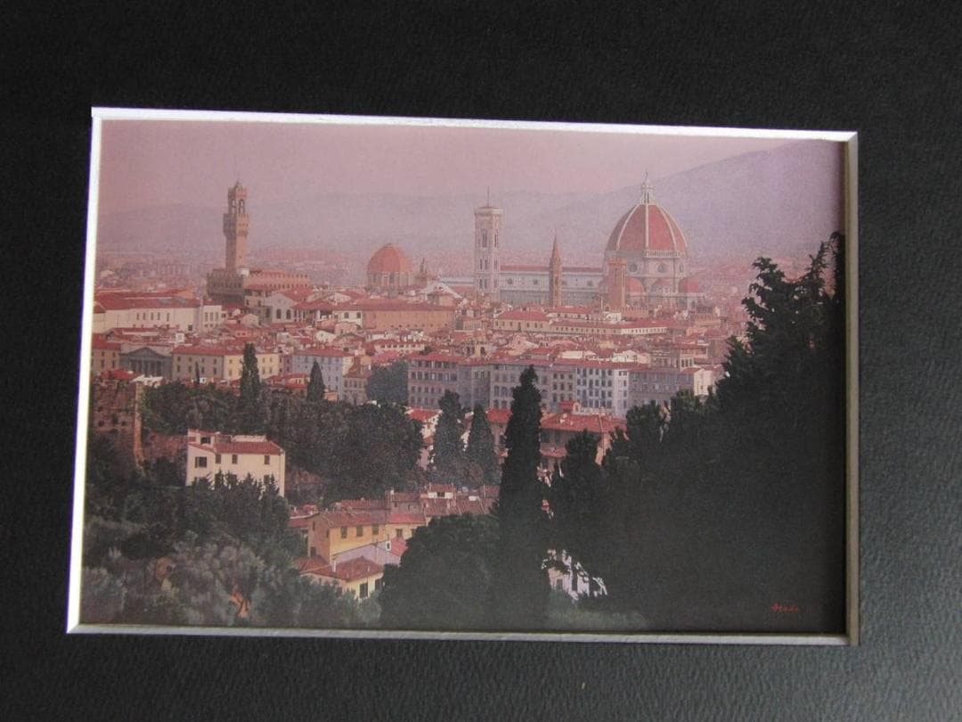 羽田裕、【夏の朝】、希少な額装用画集より、新品額装付、状態良好