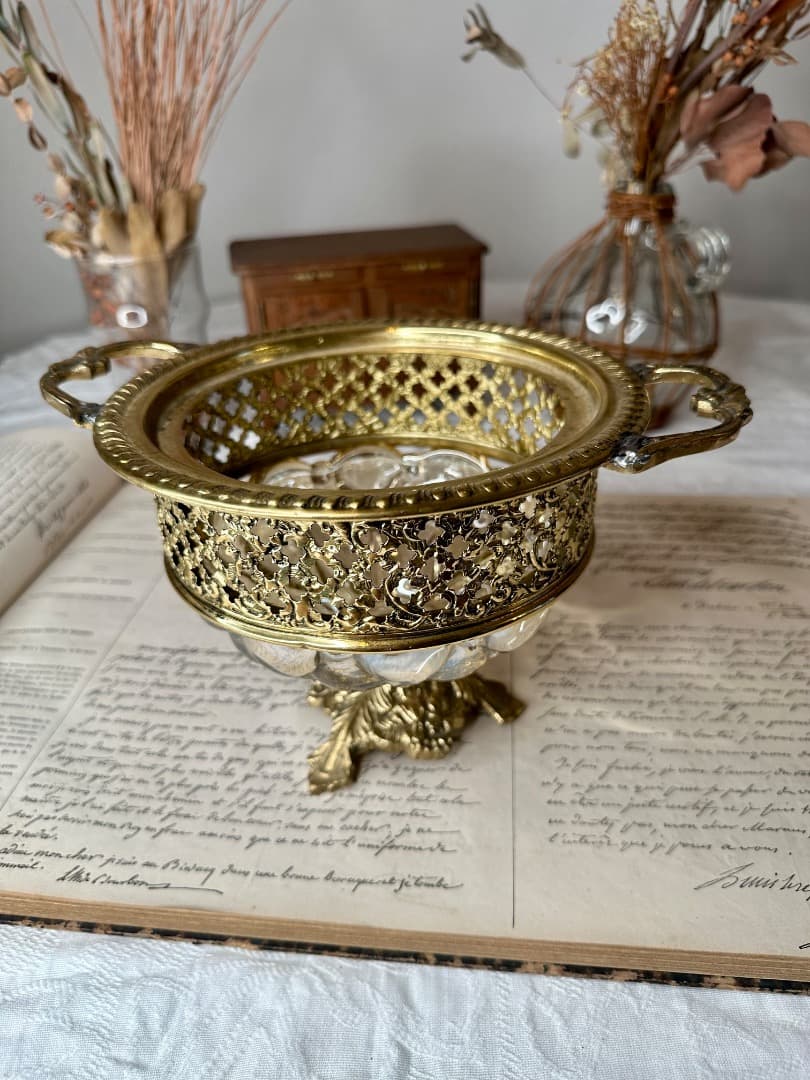 フランス ヴィンテージ ガラス コンポート