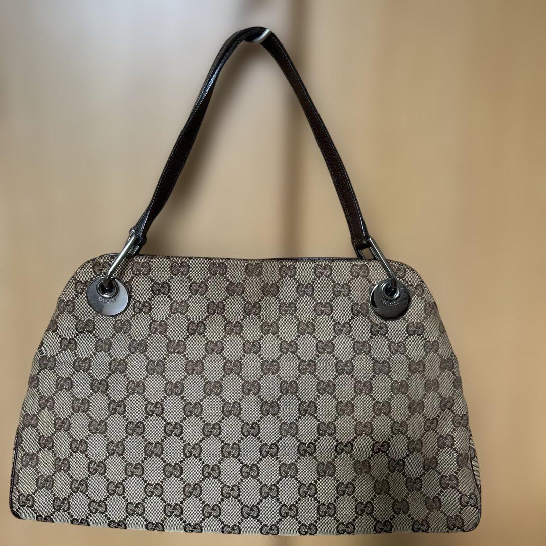 GUCCI グッチ　GGキャンバス　ショルダーバッグ　トートバッグ　ブラウン