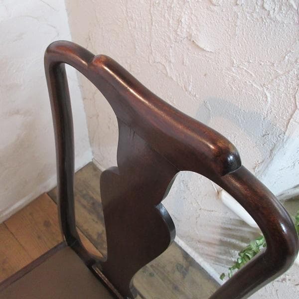 イギリス アンティーク 家具 クイーンアンチェア 猫脚 椅子 英国 4112e