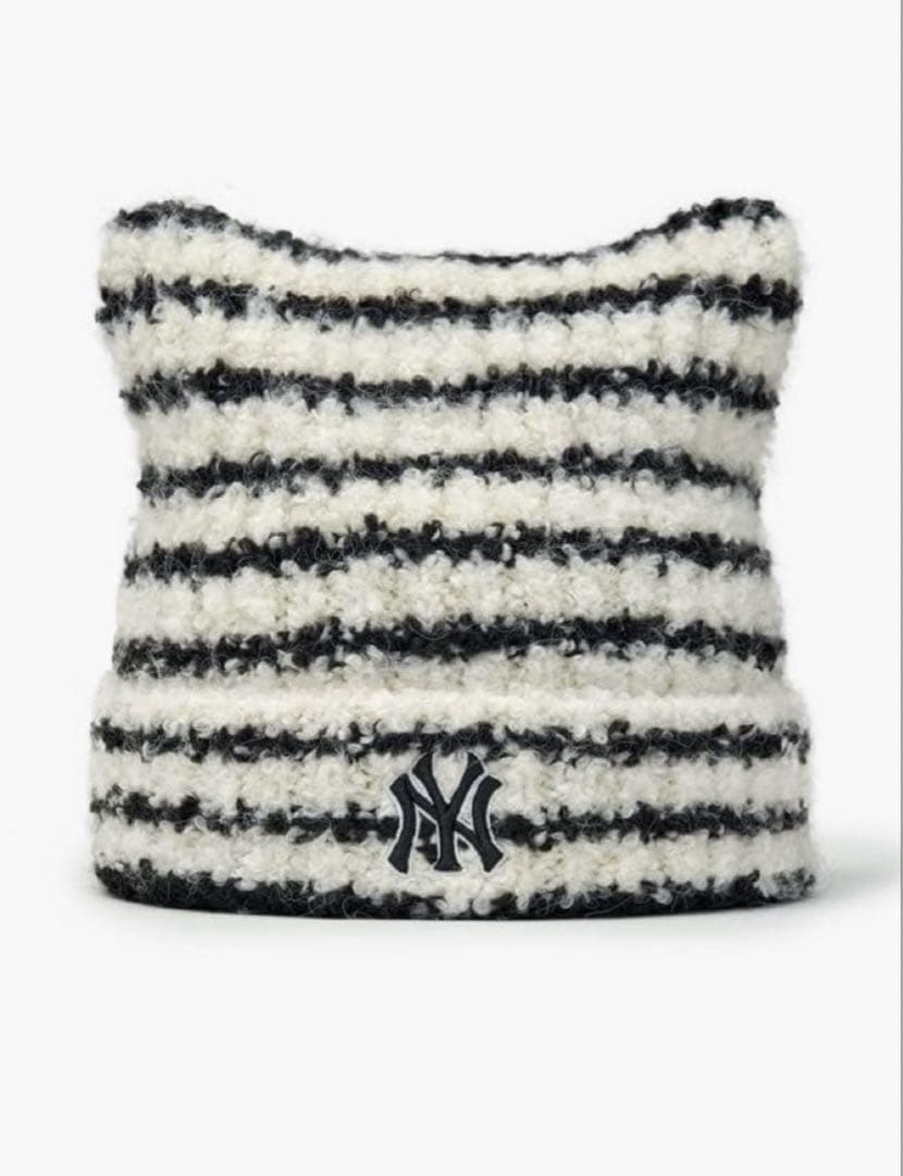 【韓国限定】新品未使用 MLB Korea 猫耳ニット帽　カリナ着用　正規品