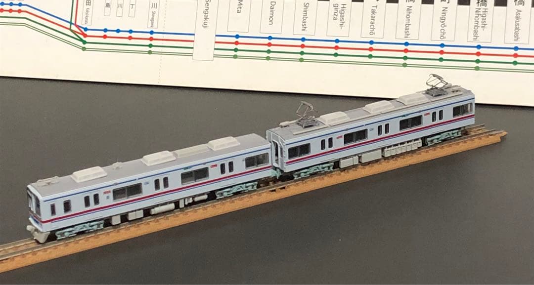 管理番号1592 京成3400形Nゲージ 塗装済キット素人組立品4両