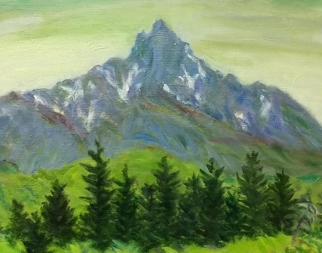 油絵 絵画 「利尻富士」F8