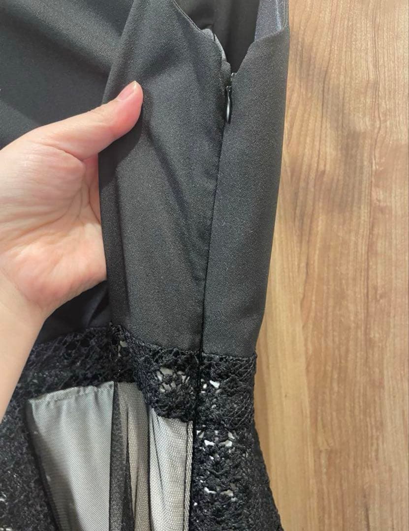 ドレス　結婚式　２点セット　大きいサイズ　ブラック　レース　3L 4L フリル