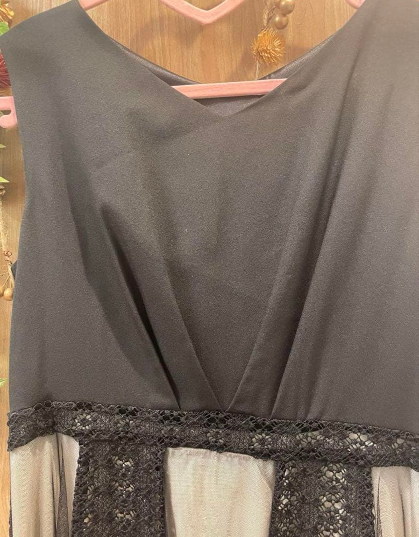 ドレス　結婚式　２点セット　大きいサイズ　ブラック　レース　3L 4L フリル