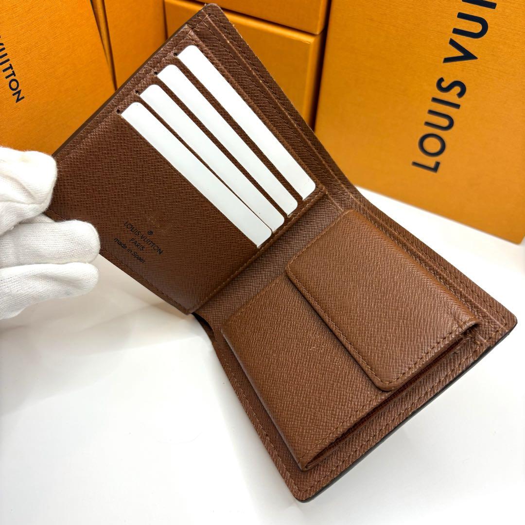 【美品 カード4枚】ルイヴィトン ポルトフォイユマルコ モノグラム 折り財布