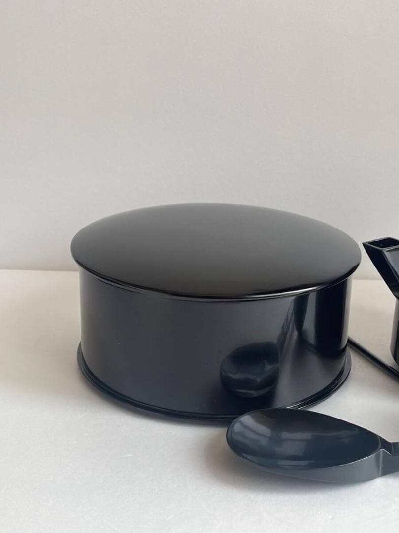 美品 輪島塗 木製漆器四点 飯器・杓子・湯斗・湯の子掬い 20 黒塗 真塗