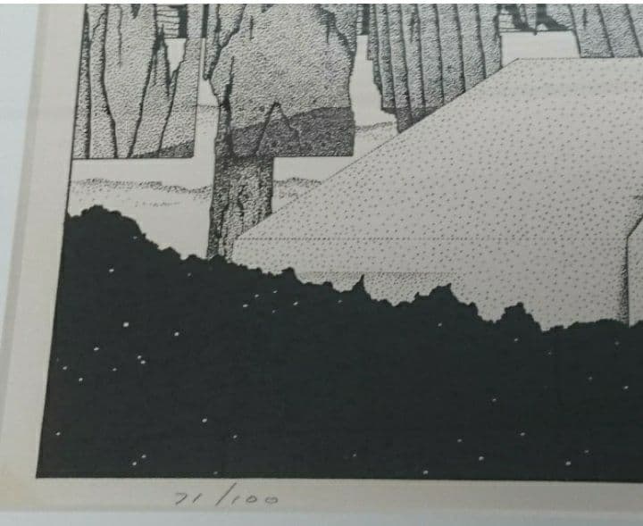 Tanaka 筆 エディション№ 71/100 額装 リトグラフ/絵画/版画/