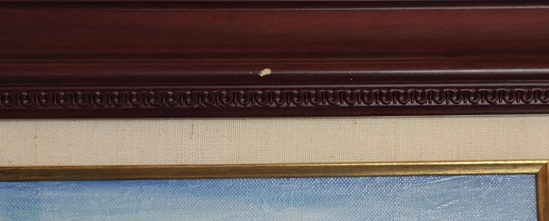 F30 額縁+油彩画セット アクリル板 【匿名配送/ 梱包・発送たのめる便】