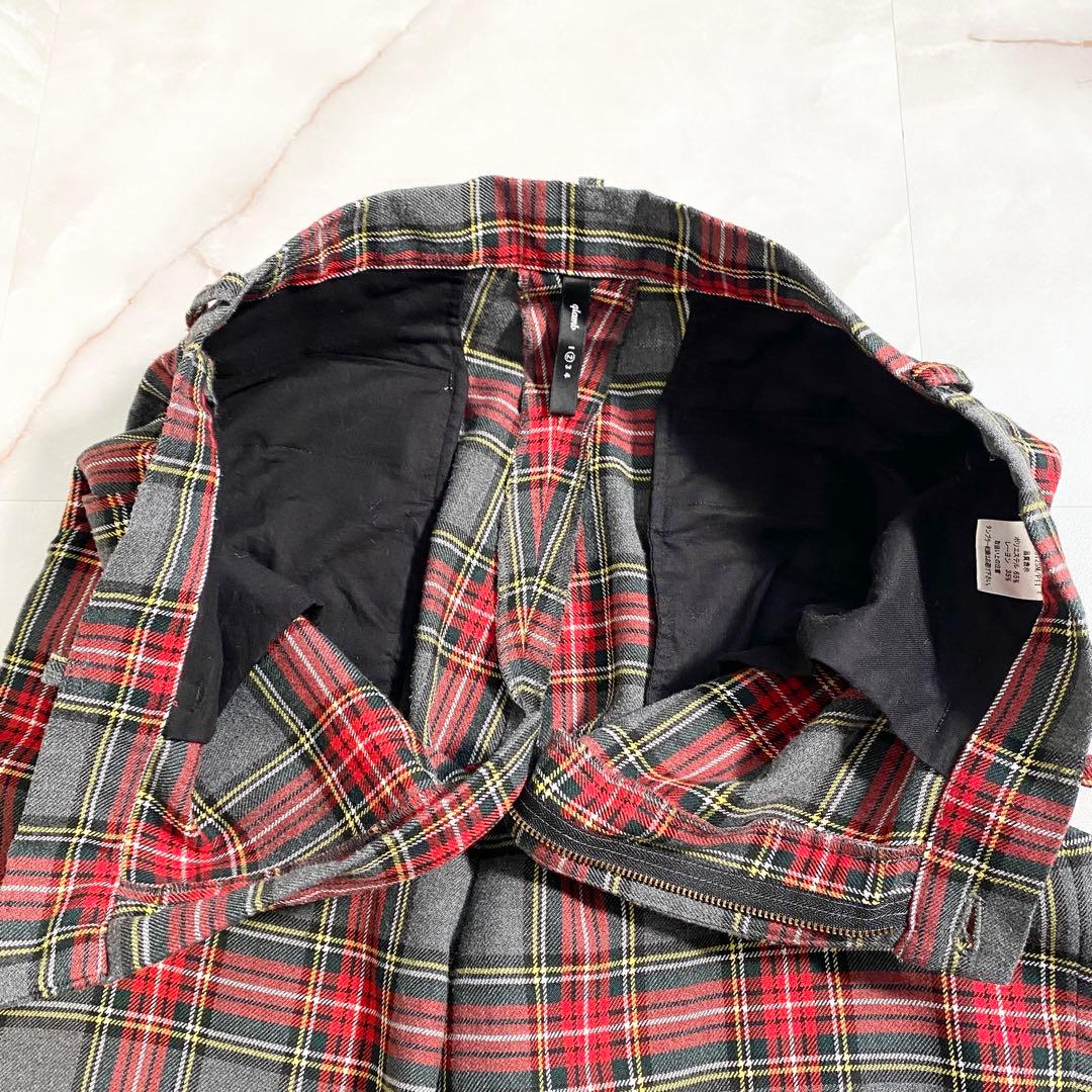 A17450 美品 グラム タータンチェックサルエルテーパードパンツ 2