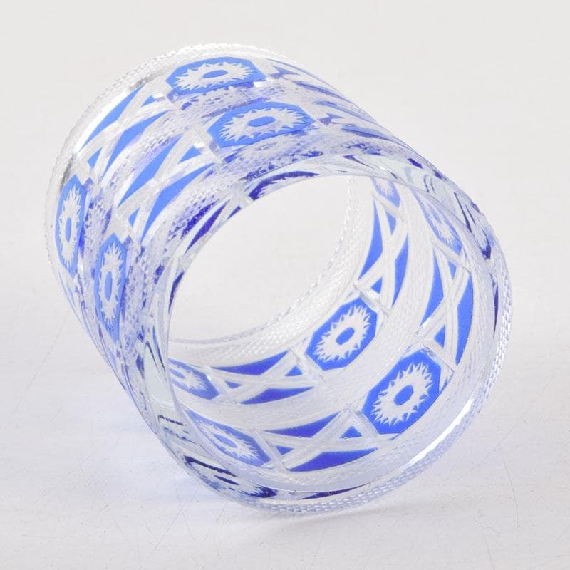 茶道具　硝子工芸　星野工房　義山　切子　蓋置　共箱　C　9072