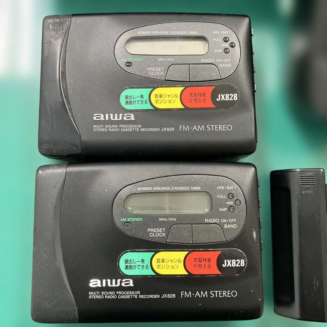 現状品 AIWA JX828 ポータブル カセットプレーヤー　2台