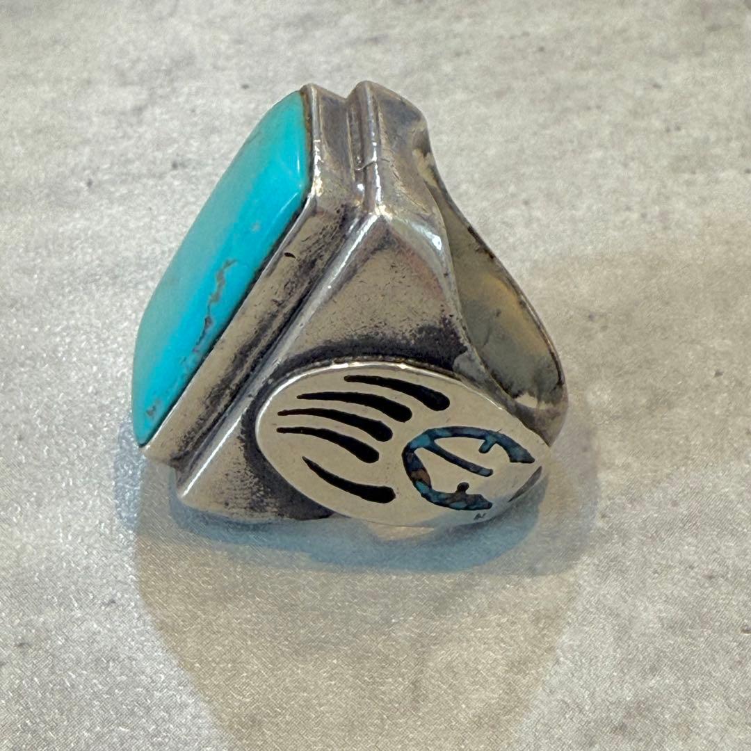 IndianJewelry ビッグターコイズ ベアクロー シルバーリング ナバホ
