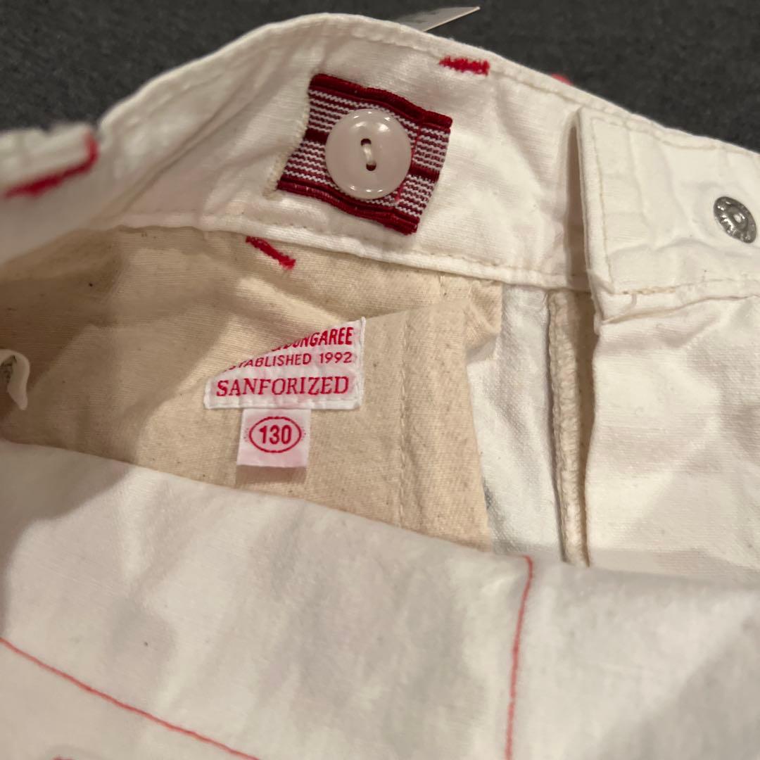 デニムダンガリー　パンツ　両面ペンキ　130